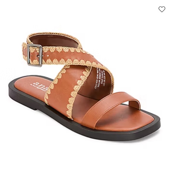 a.n.a Shoes - NWT a.n.a Women's Vest flat sandals in Cognac Buckle Strap Size 10